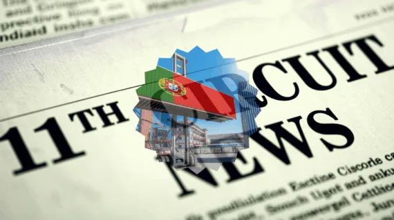 11th Circuit Tariff News headline featuring an import/export shipping container on a crane